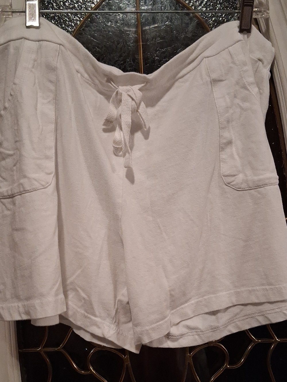 Women’s Cotton White Drawstring Shorts with Front Pockets NWOT
